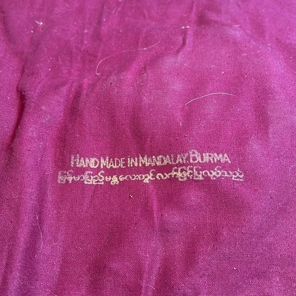 Burmese Kalaga Large Tapestry Tigers Dragons Riders 40” x 23” Handmade in Burma - Picture 12 of 13